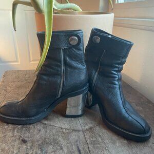 Opening Ceremony Silver Lug Heel Boots